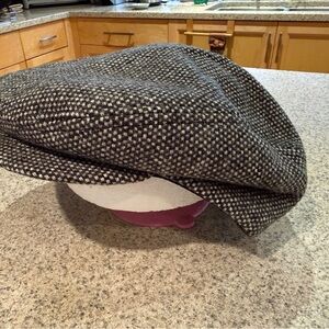 Crown Tweed Black & White Flat Cap